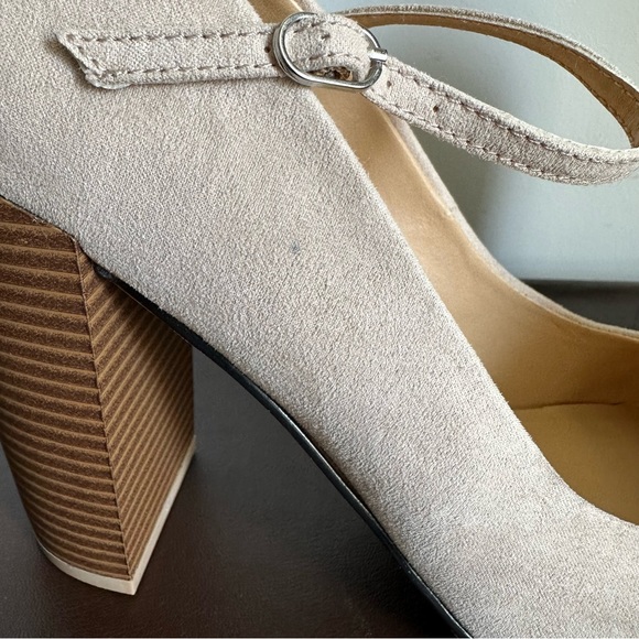 LC Lauren Conrad Suede Blush Block High Heel Pumps Round Toe Women’s - Picture 12 of 14